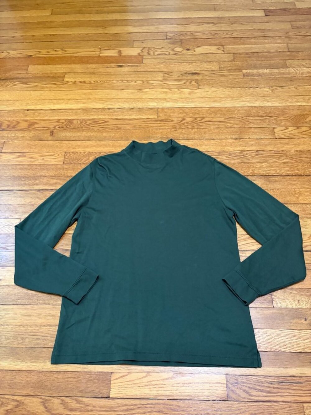 Scott Barber Mens 100% Pima Cotton Long Sleeve Mock Neck Shirt Sz Large Green